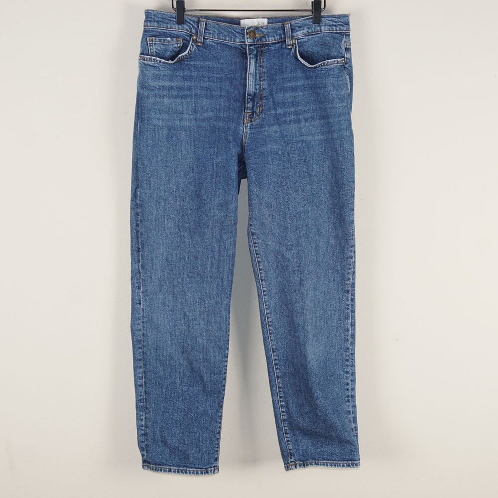 C/E Current Elliott Straight Leg Medium Wash Blue High Waist Jeans Sz 29